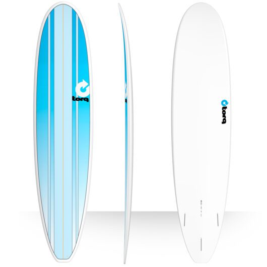 Torq 8ft Longboard Surfboard (Blue Stripes/Pinline)