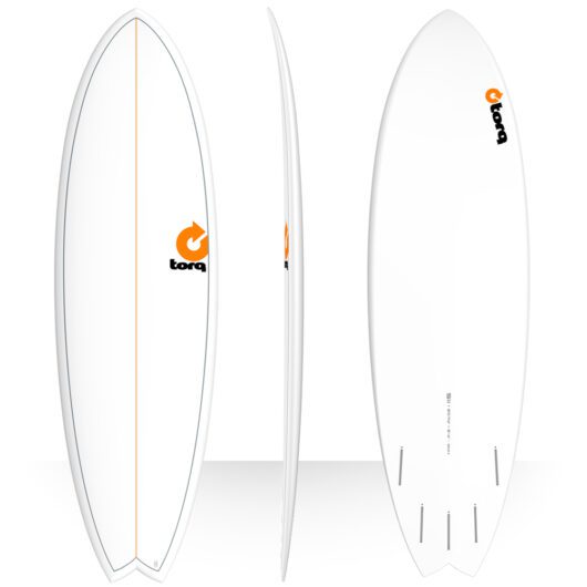 Torq TET Fish Surfboard (White Pinline)