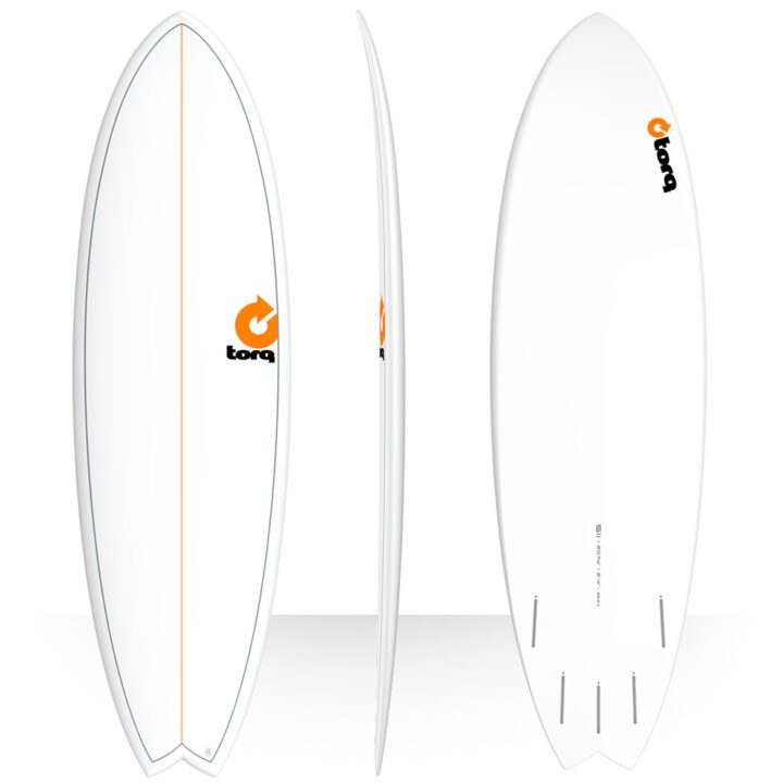 Torq TET Fish Surfboard (White Pinline)